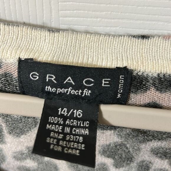 Grace Woman Leopard Print Short Dolman Sleeve Cardigan/Top(Size 14/16) - Picture 6 of 8